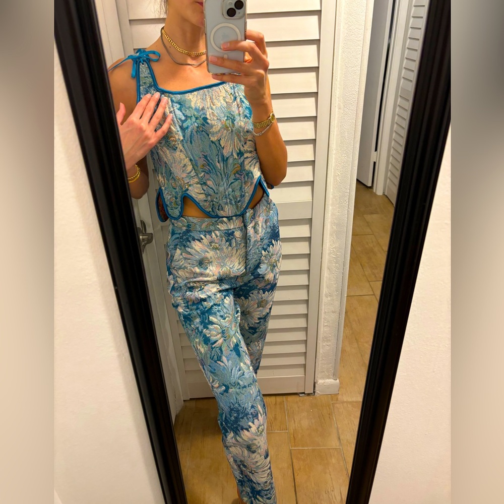 Anthropologie Floral pants with matching top